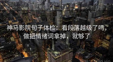 神马影院句子体检：看段落越级了吗，做把情绪词拿掉，就够了