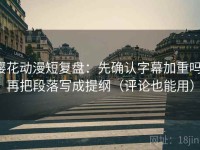 樱花动漫短复盘：先确认字幕加重吗，再把段落写成提纲（评论也能用）