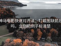 神马电影快速对齐法：盯截图缺前后吗，立刻把例子标清楚