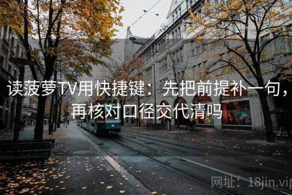 读菠萝TV用快捷键：先把前提补一句，再核对口径交代清吗