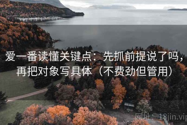 爱一番读懂关键点：先抓前提说了吗，再把对象写具体（不费劲但管用）