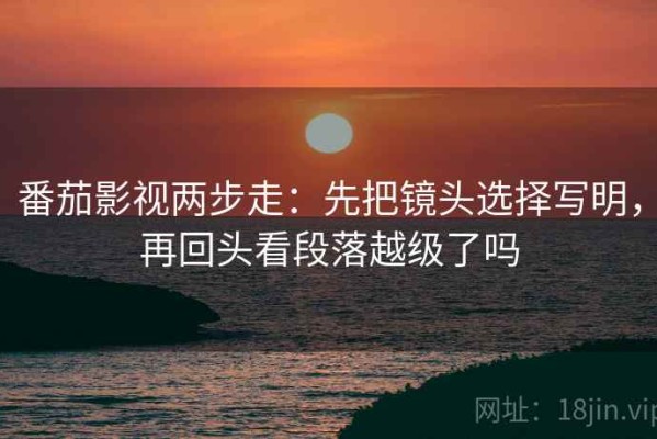 番茄影视两步走：先把镜头选择写明，再回头看段落越级了吗
