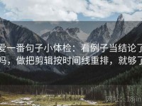 爱一番句子小体检：看例子当结论了吗，做把剪辑按时间线重排，就够了