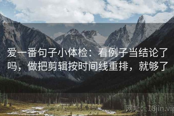 爱一番句子小体检：看例子当结论了吗，做把剪辑按时间线重排，就够了