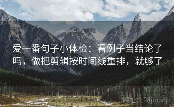 爱一番句子小体检：看例子当结论了吗，做把剪辑按时间线重排，就够了