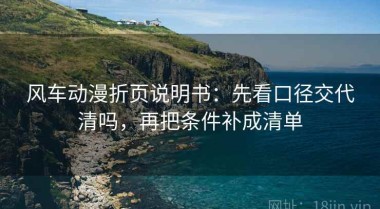 风车动漫折页说明书：先看口径交代清吗，再把条件补成清单